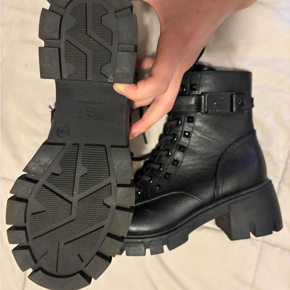 GBG Los Angeles Black Combat Boots - Picture 2 of 2